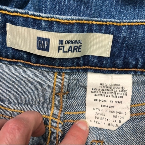 VINTAGE GAP Original Flare jeans medium wash whiskering size 6 - Picture 5 of 6